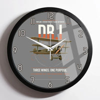 Thumbnail for Fokker Dr.I design on gray framed wall clock