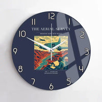 Thumbnail for VINTAGE G4031 - The Aerial Survey - Designed Wall Clocks design on navyblue no-frame