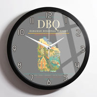 Thumbnail for Dubuque Regional Airport (DBQ) design on gray framed wall clock