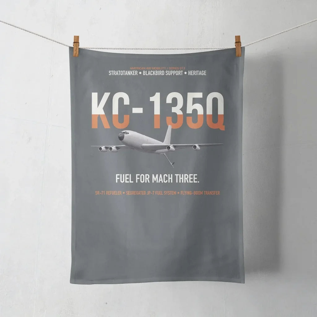 KC-135Q Blackbird Tanker design on gray towel