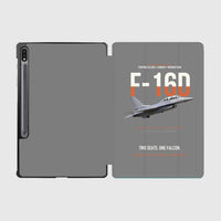 Thumbnail for F-16D Fighting Falcon Two Seats One Falcon design on gray samsung tablet tablet case