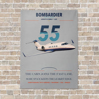 Thumbnail for Bombardier Learjet 55 vertical canvas print - no frame - light gray background