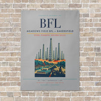 Thumbnail for Meadows Field BFL — Bakersfield vertical canvas print - no frame - light gray background
