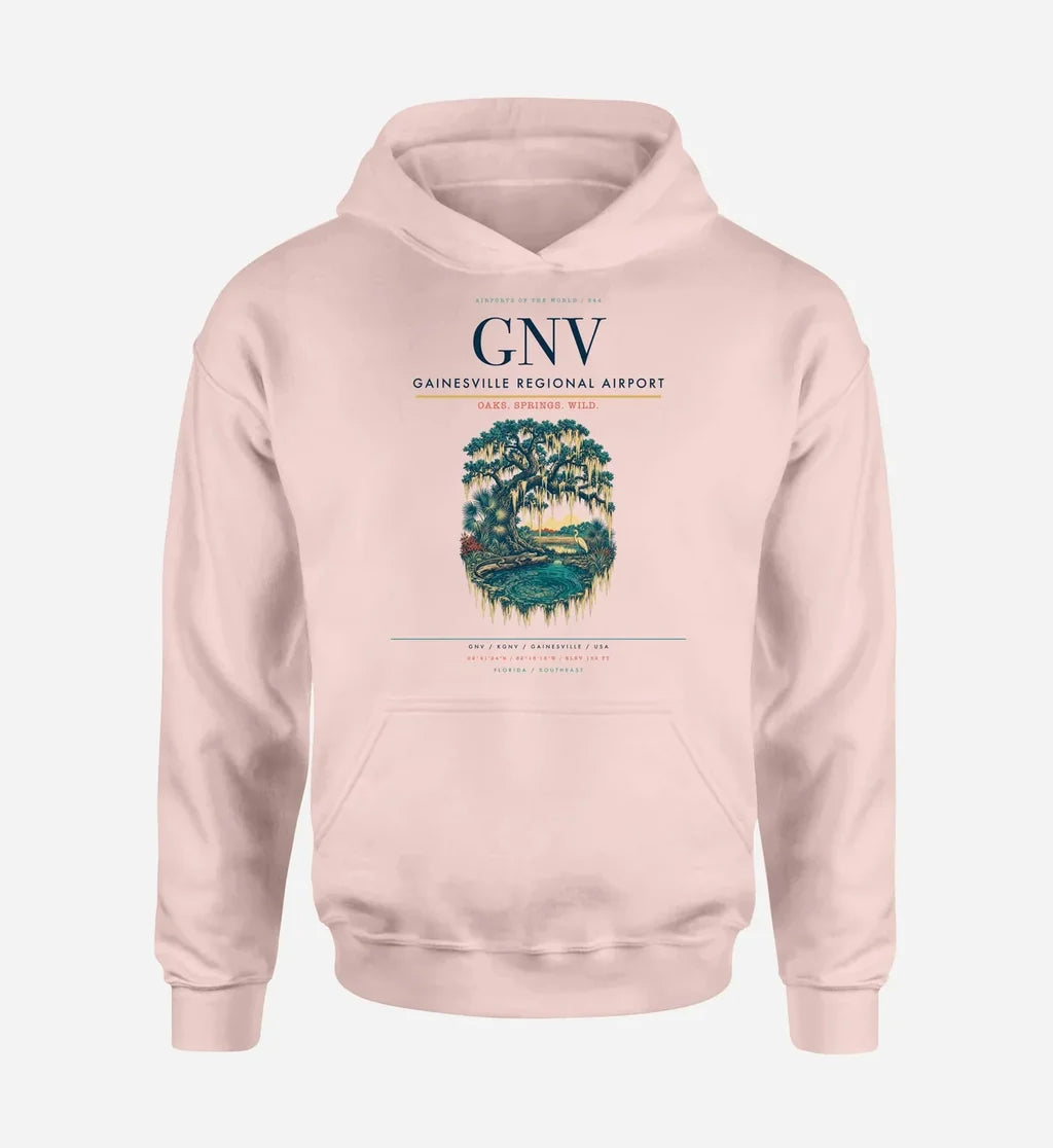 Gainesville Regional Airport (GNV) design on pink hoodie single-side print