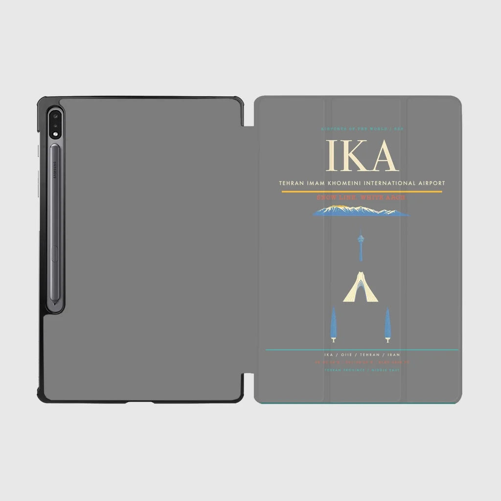 Tehran Imam Khomeini International Airport (IKA) design on gray samsung tablet tablet case