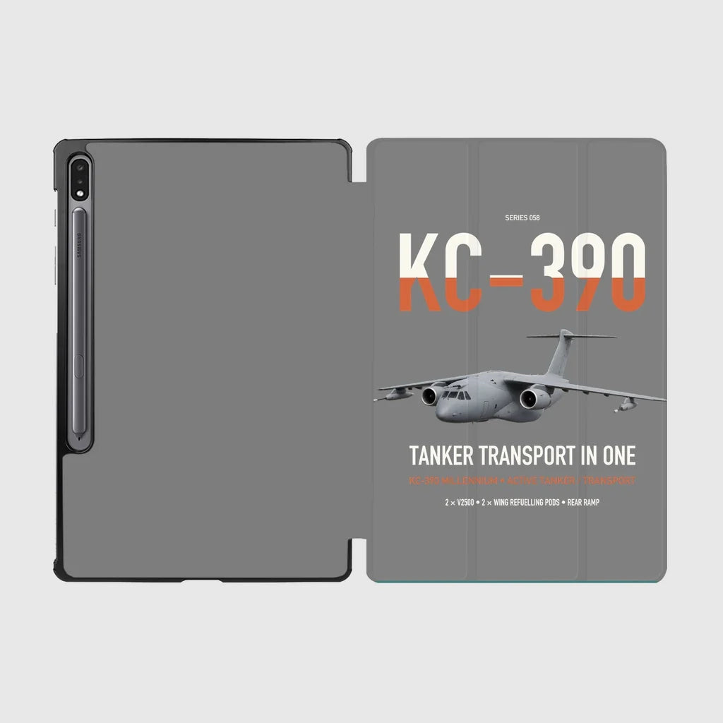 Embraer KC-390 Millennium design on gray samsung tablet tablet case