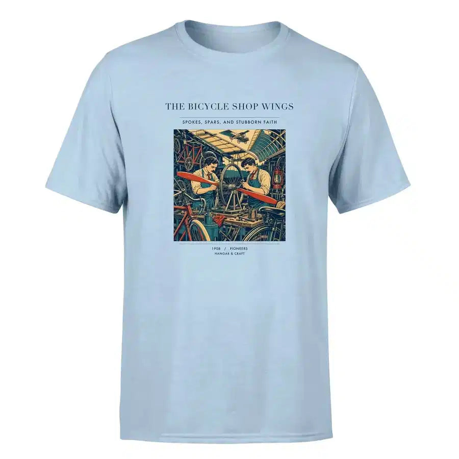 VINTAGE G4323 - The Bicycle Shop Wings - Premium T-Shirt design on lightblue premium t shirt