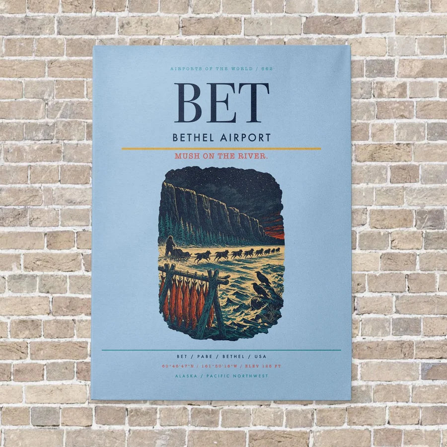 Bethel Airport BET - Canvas No Frame - Light Blue