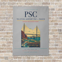Thumbnail for Tri-Cities Airport PSC — Pasco vertical canvas print - no frame - light gray background