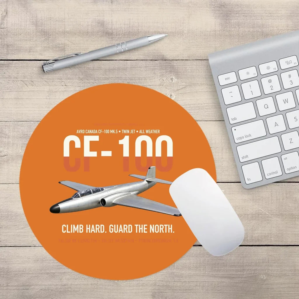 Avro Canada CF-100 Mk5 Canuck Northern All Weather Interceptor design on orange round mouse pad