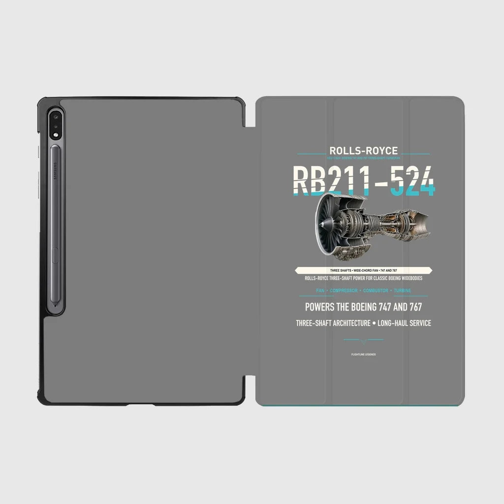 RB211-524 design on gray samsung tablet tablet case