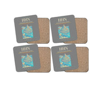 Thumbnail for Frankfurt-Hahn Airport (HHN) design on gray 4 pieces set coaster