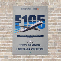 Thumbnail for Embraer E195 vertical canvas print - no frame - light gray background