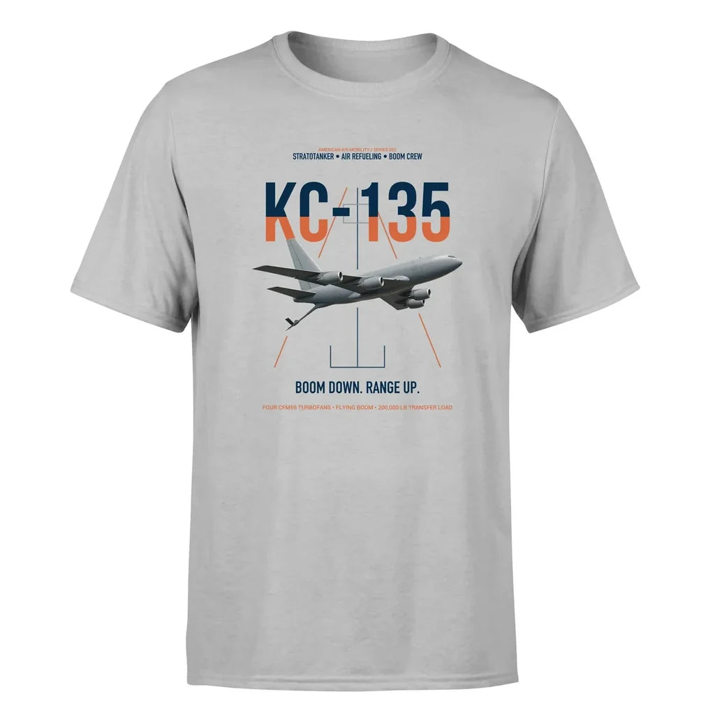 KC-135 STRATOTANKER design on light gray double-side t-shirt, single-side print