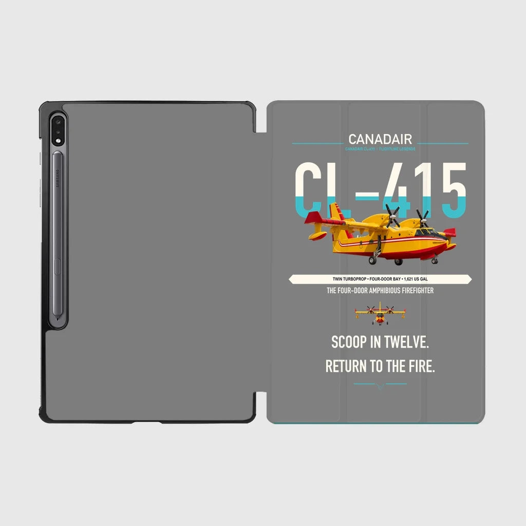 Canadair CL-415 design on gray samsung tablet tablet case