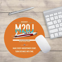 Thumbnail for Mooney M20J 201 design on orange round mouse pad