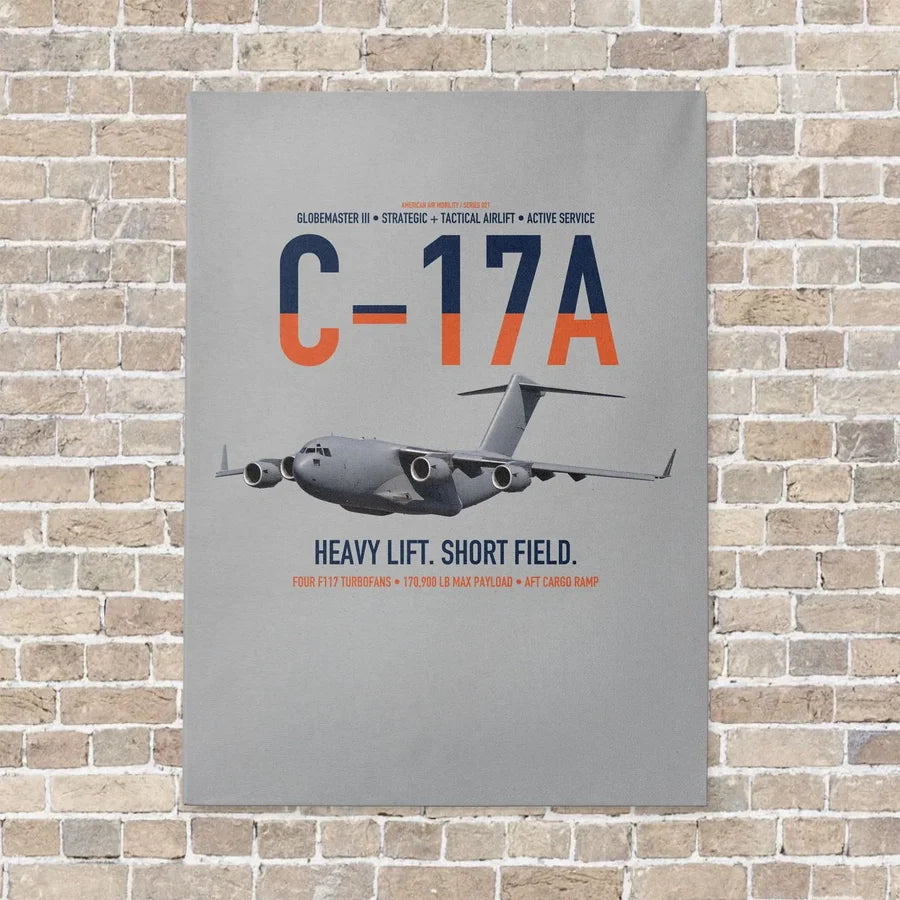 C-17A Globemaster III vertical canvas print - no frame - light gray background