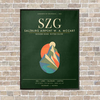 Thumbnail for Salzburg Airport SZG - Canvas Framed - Dark Green