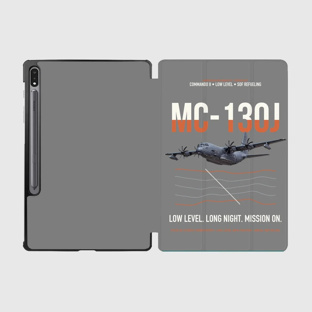 MC-130J COMMANDO II design on gray samsung tablet tablet case
