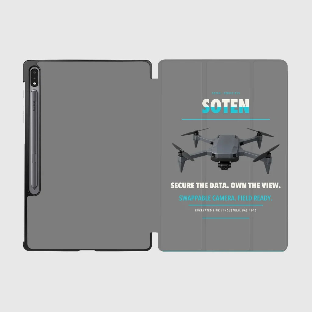 ACSL SOTEN design on gray samsung tablet tablet case