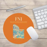 Thumbnail for Nîmes-Alès-Camargue-Cévennes Airport (FNI) design on orange round mouse pad