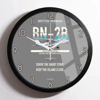 Thumbnail for Britten-Norman BN-2B-26 Islander design on gray framed wall clock