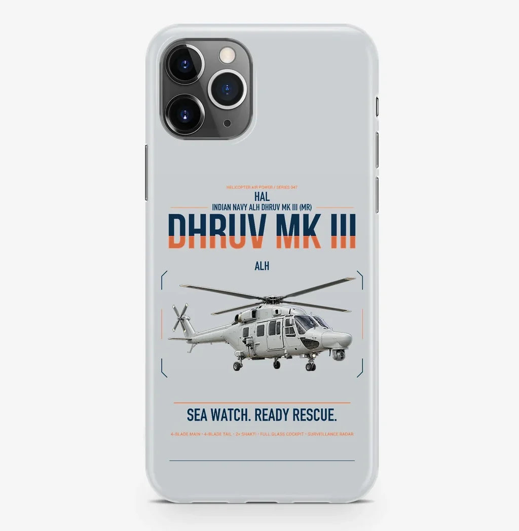 HAL ALH Dhruv Mk III design on light gray magsafe iphone case, for iPhone Pro Max