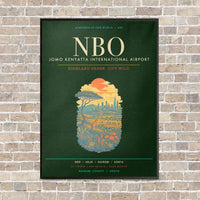 Thumbnail for Jomo Kenyatta International Airport Nairobi NBO - Canvas Framed - Dark Green