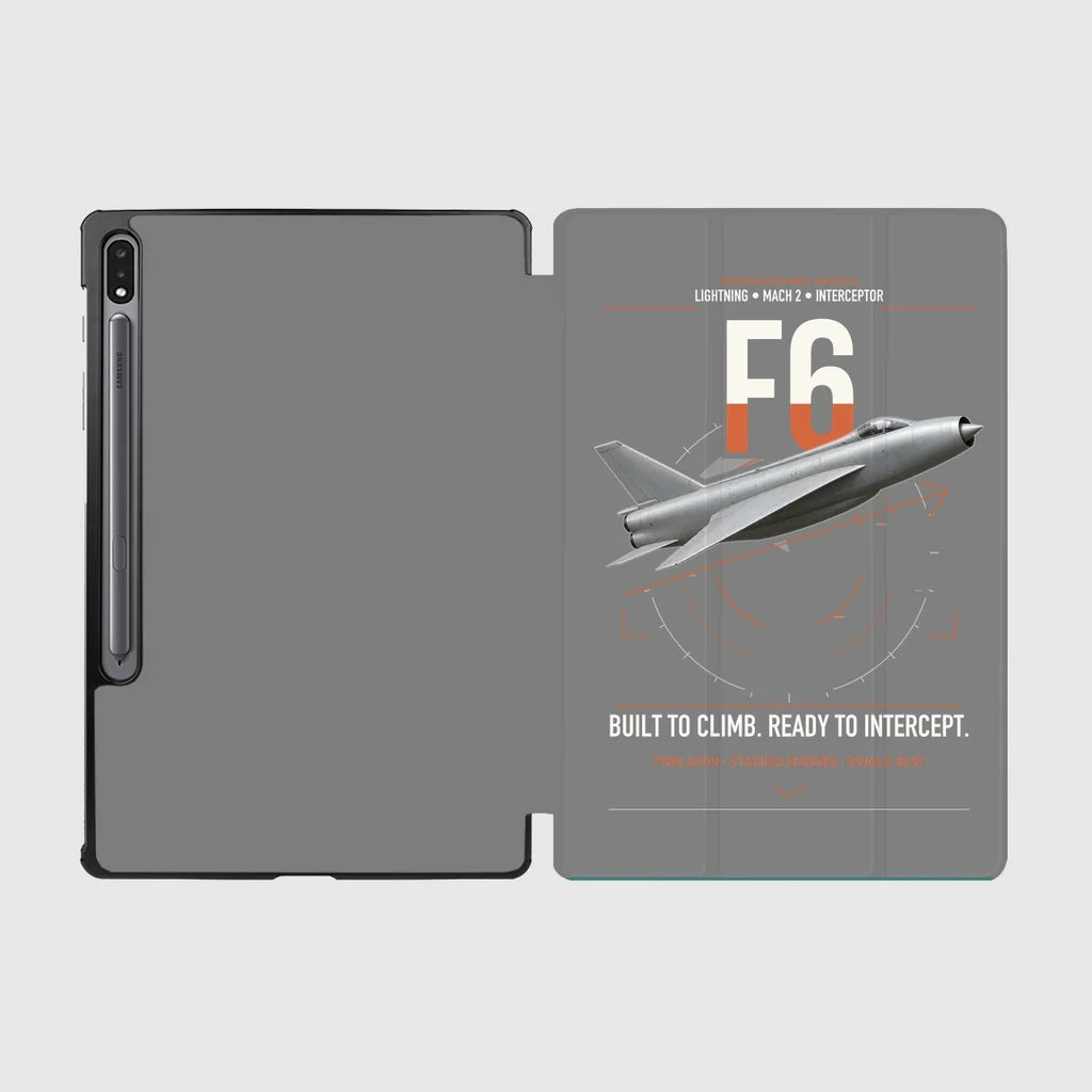 English Electric Lightning F6 design on gray samsung tablet tablet case