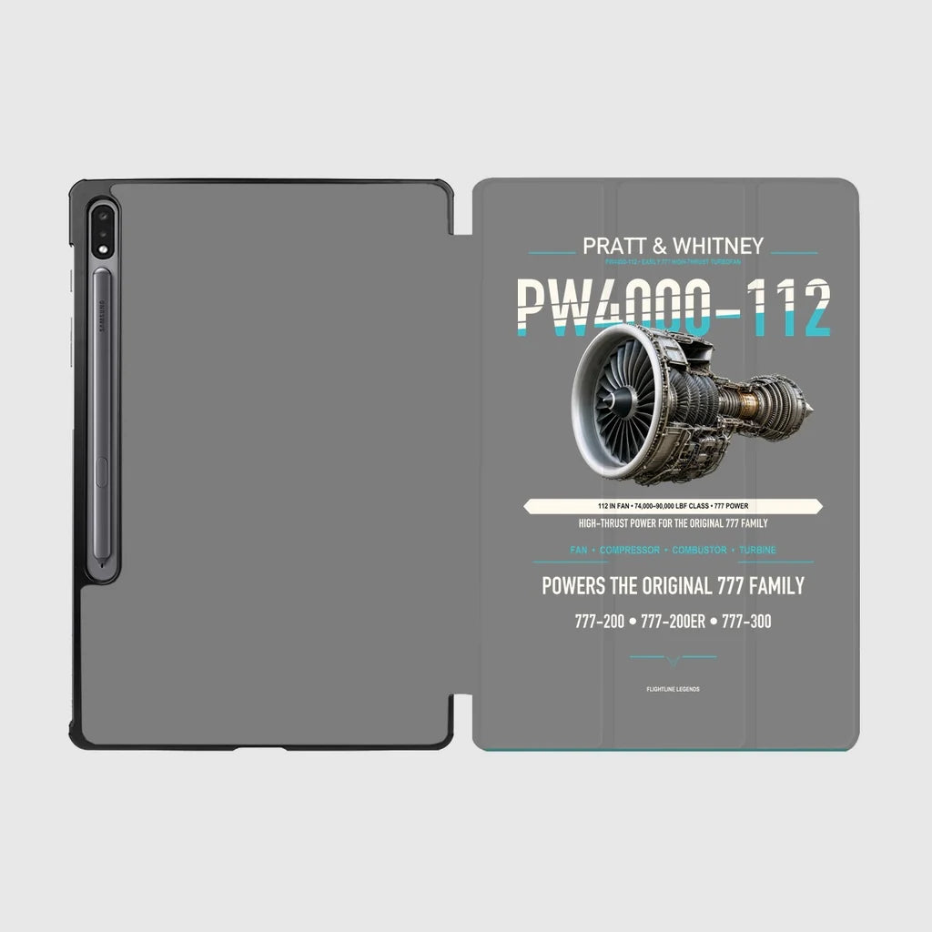 PW4000-112 design on gray samsung tablet tablet case
