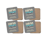 Thumbnail for Airbus U030 Flexrotor design on gray 4 pieces set coaster