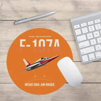 Thumbnail for F-107A Ultra Sabre design on orange round mouse pad