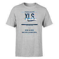 Thumbnail for Cessna Citation XLS design on light gray double-side t-shirt, single-side print