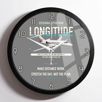 Thumbnail for Cessna Citation Longitude design on gray framed wall clock