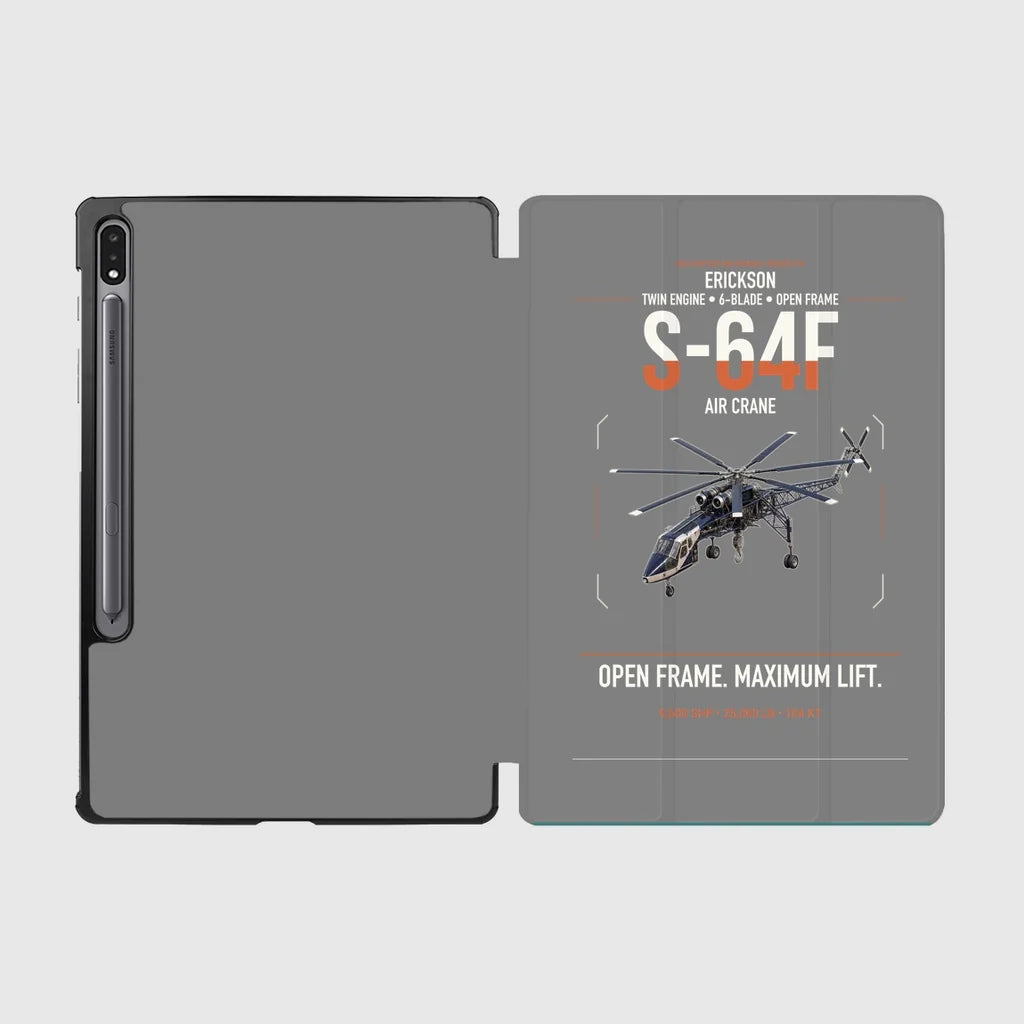 Erickson S-64F Air Crane design on gray samsung tablet tablet case