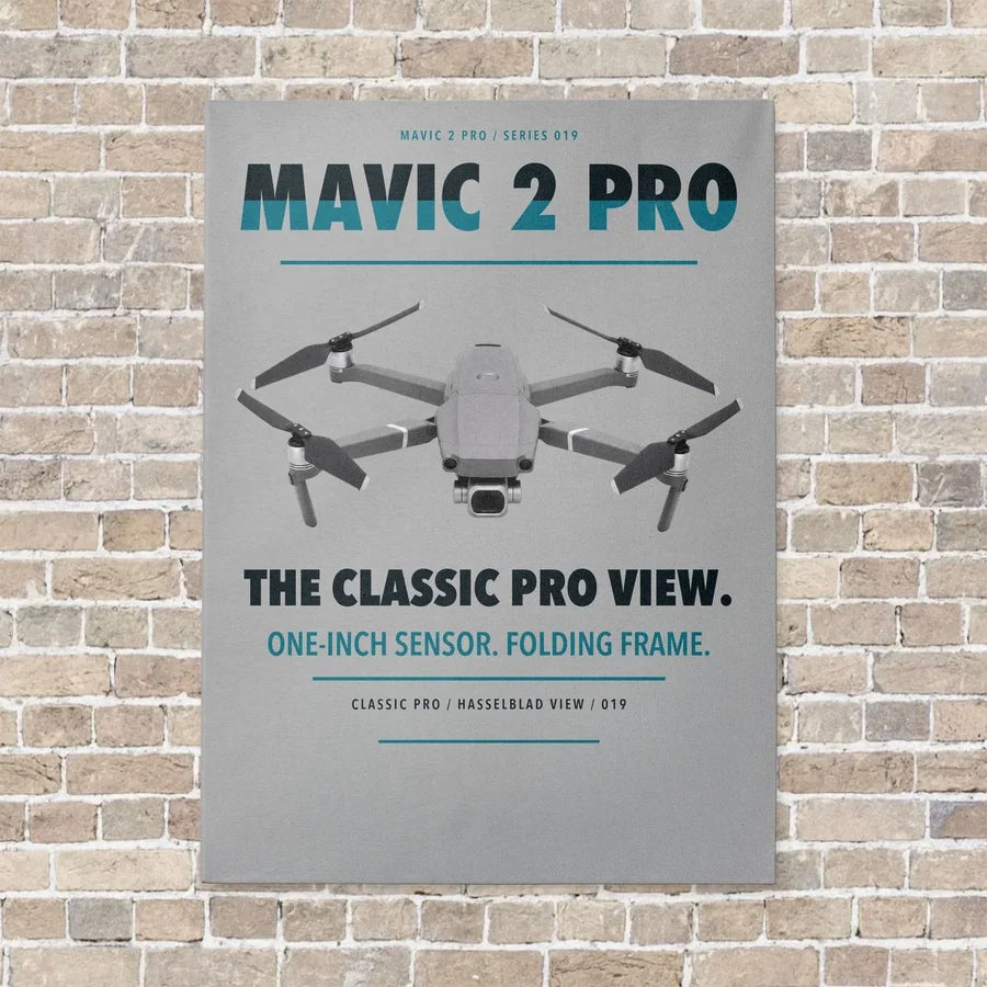DJI Mavic 2 Pro vertical canvas print - no frame - light gray background