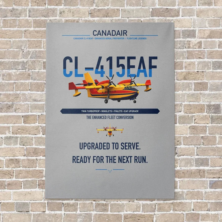 Canadair CL-415EAF vertical canvas print - no frame - light gray background