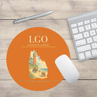 Thumbnail for Langeoog Airport (LGO) design on orange round mouse pad