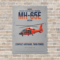 Thumbnail for Airbus MH-65E Dolphin vertical canvas print - no frame - light gray background