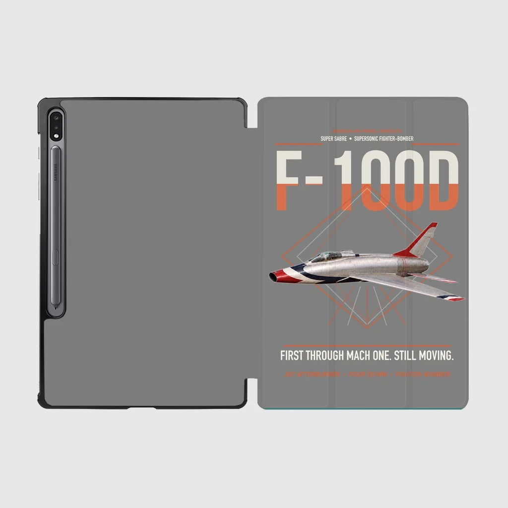 F-100D Super Sabre design on gray samsung tablet tablet case