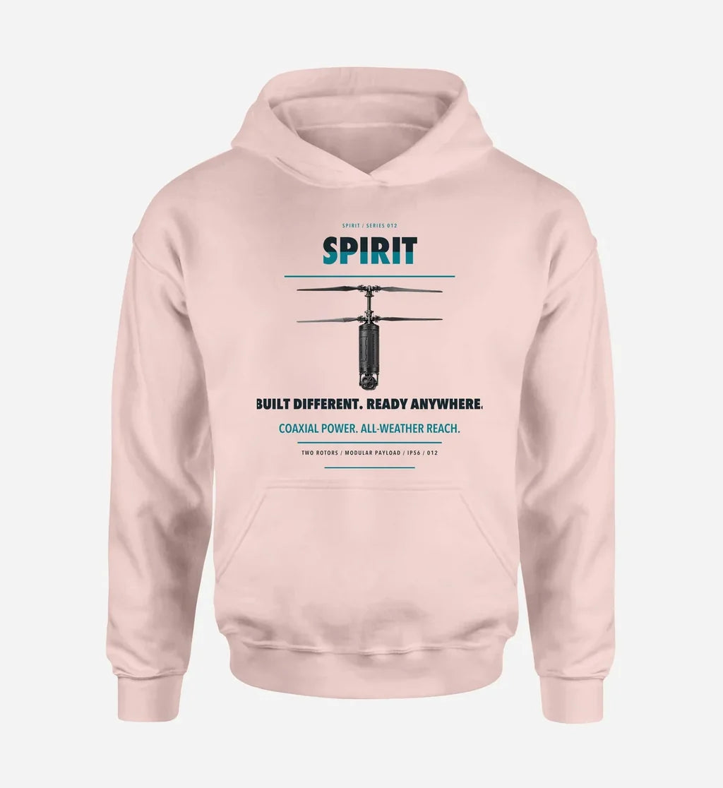Ascent AeroSystems Spirit design on pink hoodie single side