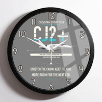 Thumbnail for Cessna Citation CJ2+ design on gray framed wall clock