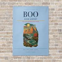 Thumbnail for Bodø Airport BOO - Canvas No Frame - Light Blue
