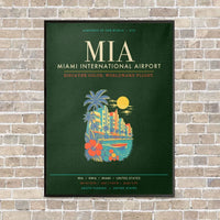 Thumbnail for Miami International Airport MIA - Canvas Framed - Dark Green