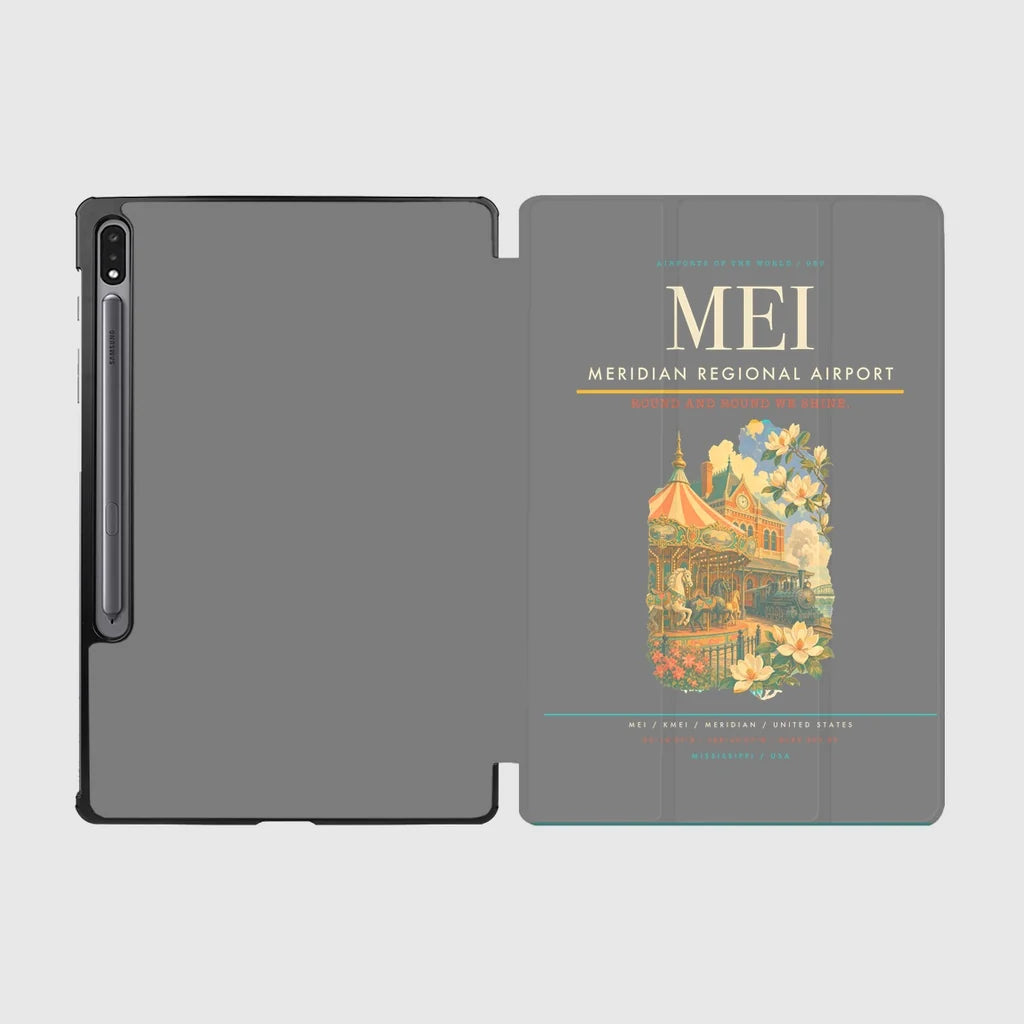 Meridian Regional Airport (MEI) design on gray samsung tablet tablet case