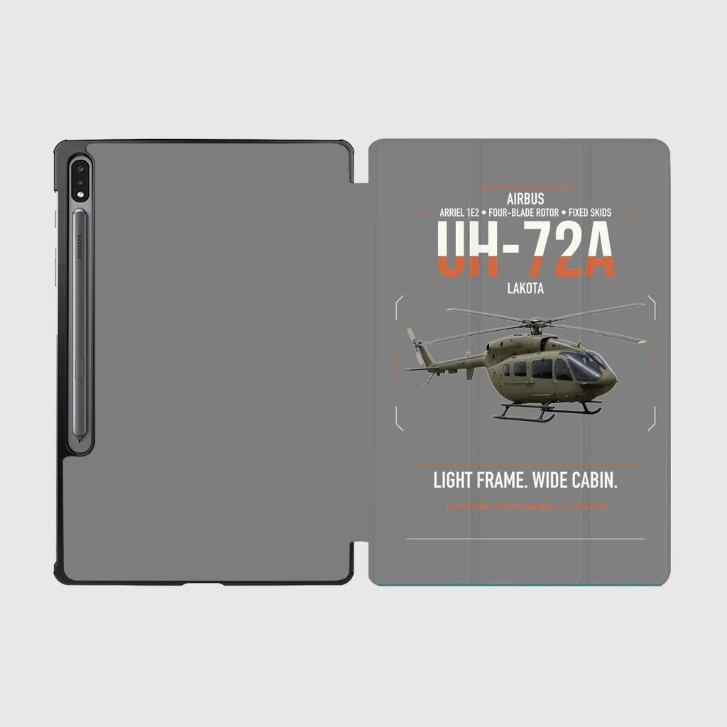 Airbus UH-72A Lakota design on gray samsung tablet tablet case