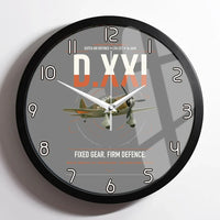 Thumbnail for Fokker D.XXI — Dutch LVA aircraft 221 design on gray framed wall clock