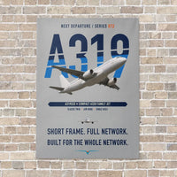 Thumbnail for Airbus A319ceo vertical canvas print - no frame - light gray background