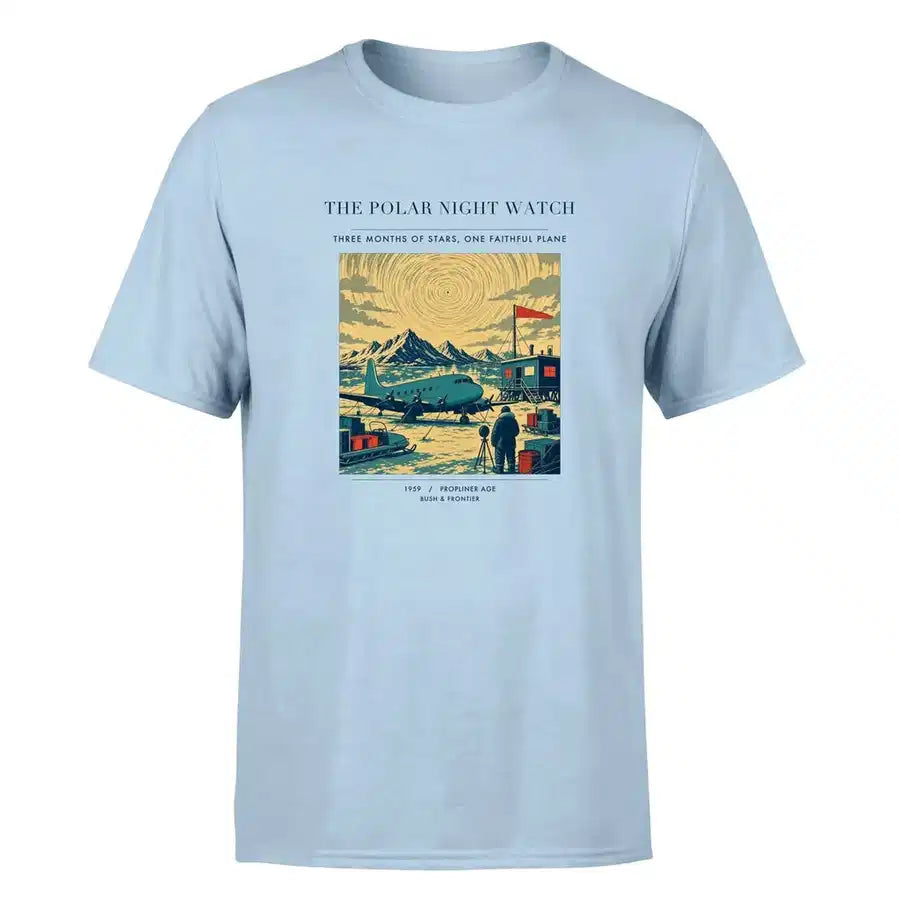 VINTAGE G4357 - The Polar Night Watch - Premium T-Shirt design on lightblue premium t shirt
