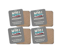 Thumbnail for Mooney M20J 201 design on gray 4 pieces set coaster